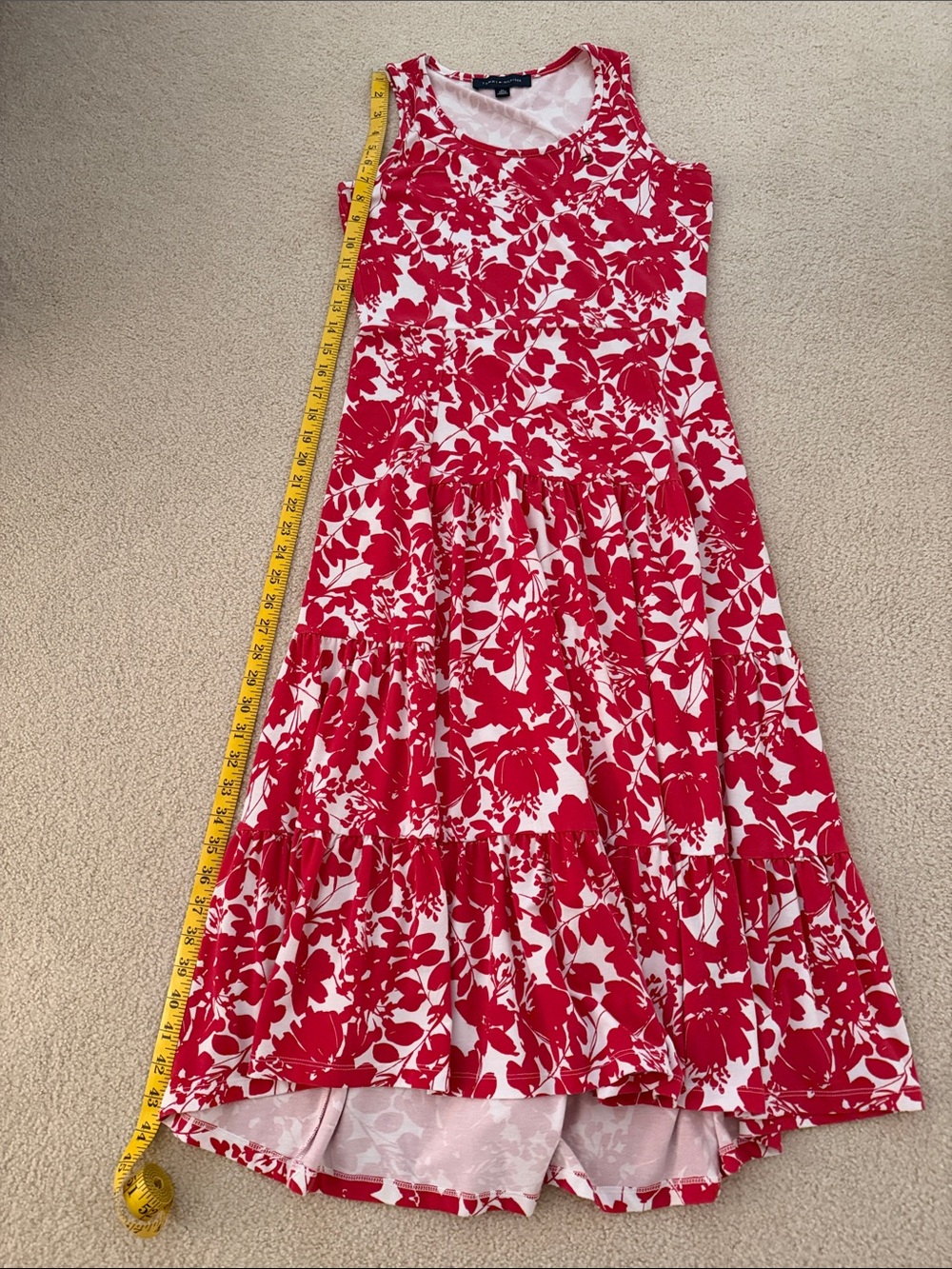 Tommy Hilfiger Red and White Floral Tank Dress